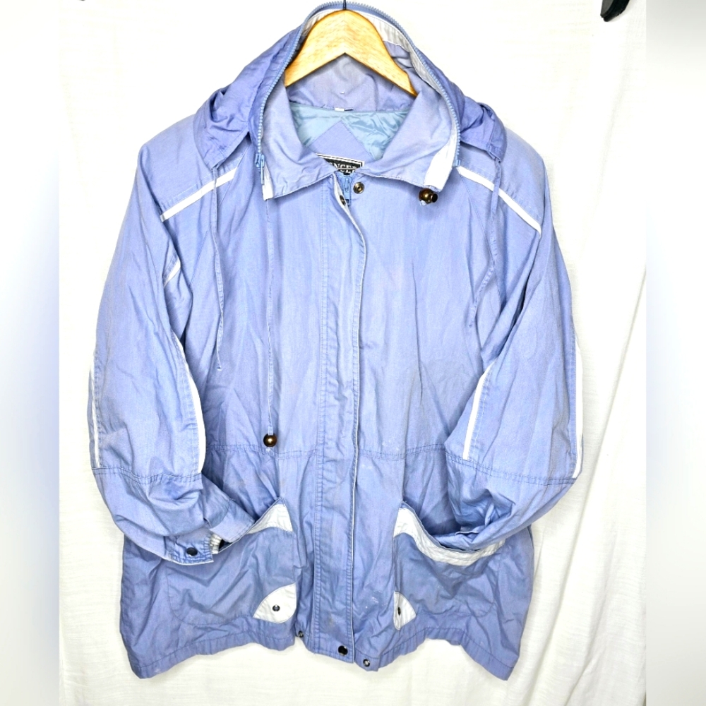 Spencer Douglas Jacket Womens Large Blue Full Zip Pockets Size 2X VTG